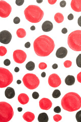 Fototapeta premium Hand Made Felt Tip Pen Doodle Scribble With Circles Dots and Swirls in Black and Red for background