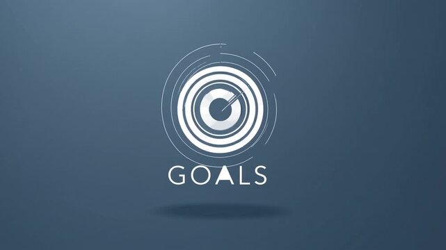 target board and goals objective ry set against solid blue background, representing leadership and achievement concepts