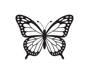 Big butterfly icon, butterfly silhouettes, black and white butterfly, beautiful butterfly logo design, Vector illustration EPS 10.