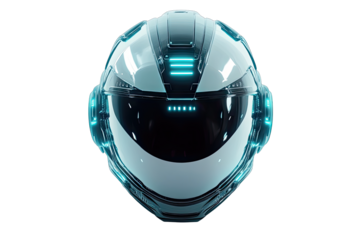 Futuristic helmet, front view