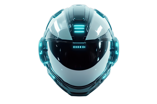 Futuristic helmet, front view