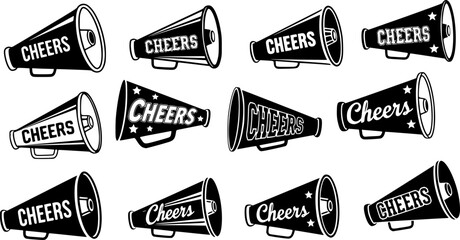 Cheer megaphone svg, Cheer megaphone silhouette, Cheer megaphone svg cut files, Cheers silhouette. 