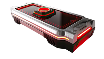 Futuristic, sleek, handheld device