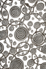 Hand Made Felt Tip Pen Doodle Scribble With Circles Dots and Swirls in Black and White for background