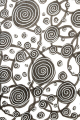 Hand Made Felt Tip Pen Doodle Scribble With Circles Dots and Swirls in Black and White for background