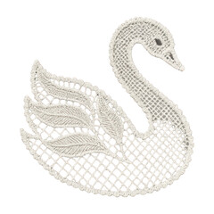 PNG Elegant lace swan silhouette