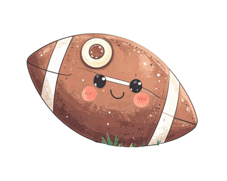 Cartoon Style Football Clipart PNG - Powered by Adobe