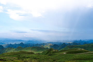 mountain landscape with clouds