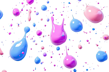 Abstract colorful liquid drops