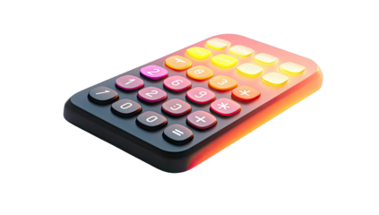 3D rendering of a colorful calculator