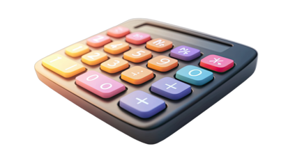 3D rendering of a colorful calculator (1)