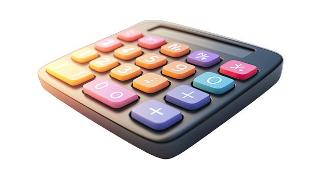 3D rendering of a colorful calculator (1)
