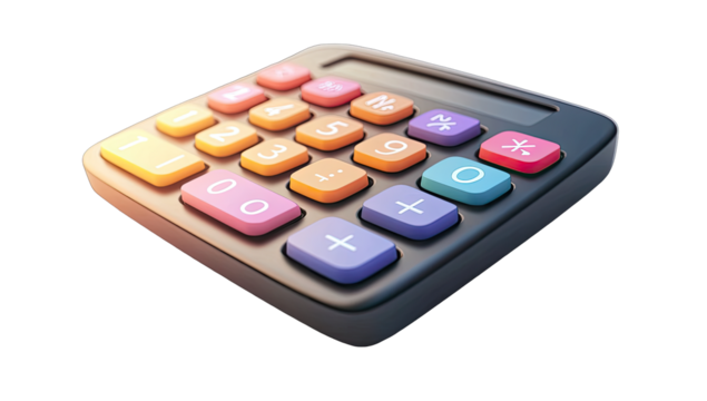 3D rendering of a colorful calculator (1)