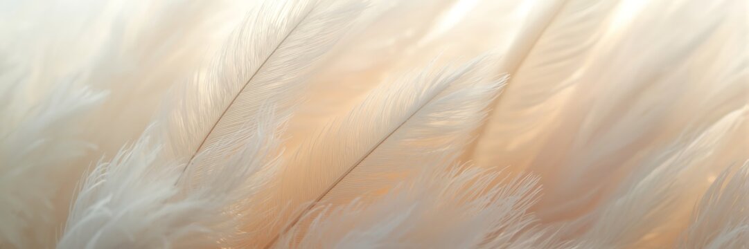 Soft and delicate feather texture with a light beige gradient, creating an abstract and airy background for elegant design and artistic style - Powered by Adobe