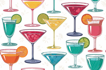 Dynamic Vibrant Cocktail Glass Bold Creative Visual