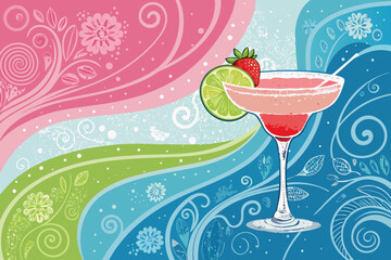 Vibrant Daiquiri Cocktail With High-Quality Stock Image Perfect for Editorial Content