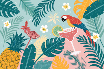 Crisp Vibrant Margarita Fiesta Wallpaper With Tropical Creative Visual
