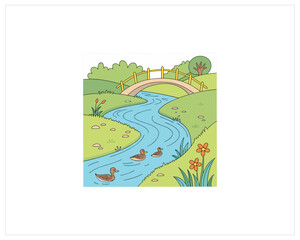 Cartoon River Vector Free SVG Download