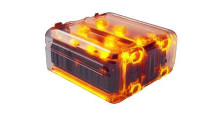 Translucent cube, glowing hot