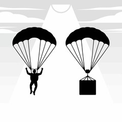 parachute in the sky