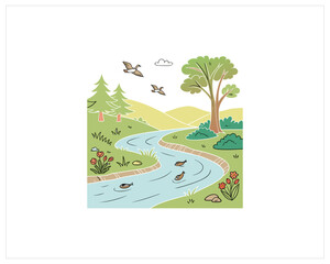 Cartoon River Vector Free SVG Download