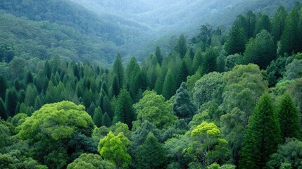 Lush Green Tropical Forest Canopy Texture