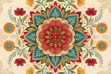 Crisp Vintage Mandala Wallpaper With Bold Floral Ornamen High-Quality Stock Image