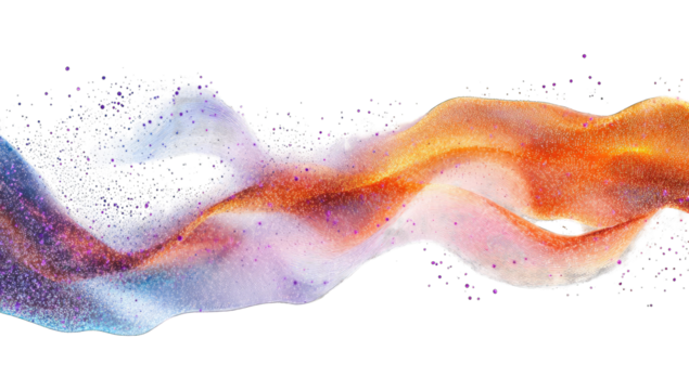 Abstract flowing ribbons of color