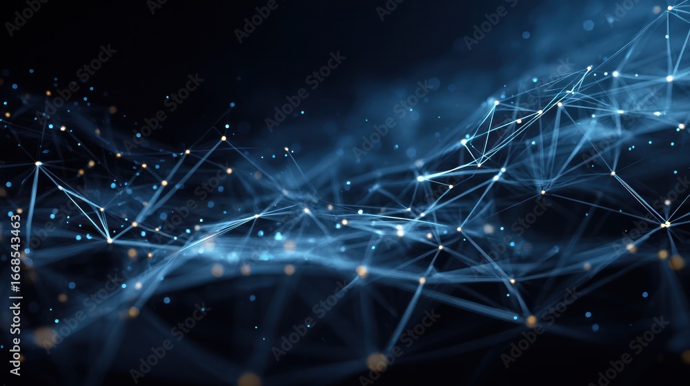 Poster digital network with futuristic vibe: a stunning visual representation of an interconnected network,