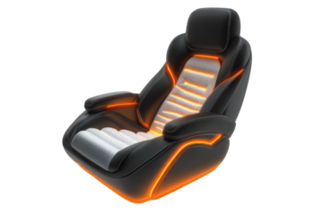 Modern car seat with illuminated accents