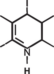 Fototapeta premium 1,4-dihydropyridine chemical structure vector illustration eps silhouette