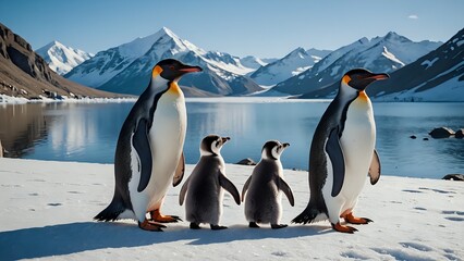 penguins on the ice