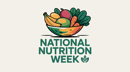 National Nutrition Week Fruit and Vegetable Bowl Poster