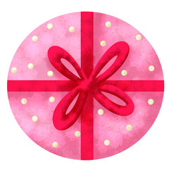 Christmas gift box watercolor illustration