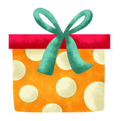 watercolor christmas gift box