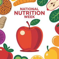 National Nutrition Week Healthy Food Apple Vegetables