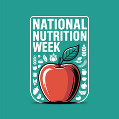 Obraz premium National Nutrition Week Healthy Food Apple Vegetables
