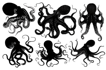 Various Artistic Representations Octopuses Showcasing
