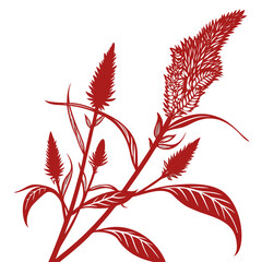 seamless pattern with celosia red