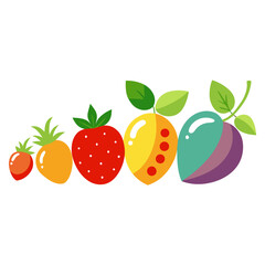 Vibrant collection of fresh, colorful fruits perfect for healthy eating, culinary designs, and summertime projects, ideal for food blogs, recipe cards, and playful branding.