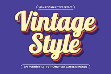 Yellow Vintage Style 3D Editable Text Effect
