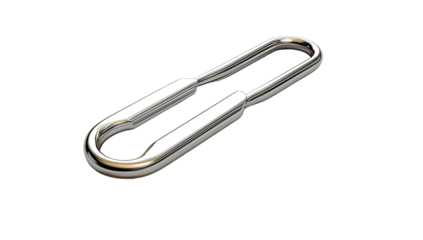 Metallic oval-shaped clasp, 3D render