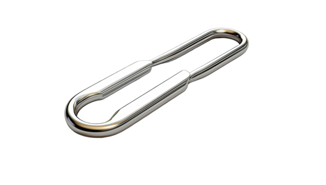 Metallic oval-shaped clasp, 3D render