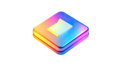 Vibrant, 3D, colorful square button