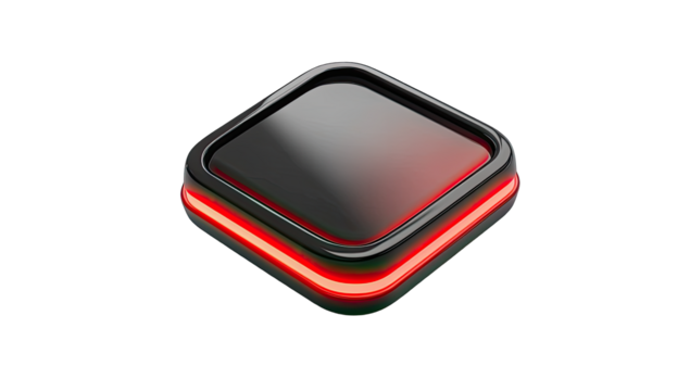 Sleek, dark square with glowing red edge