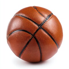 Close-up of a brown leather basketball