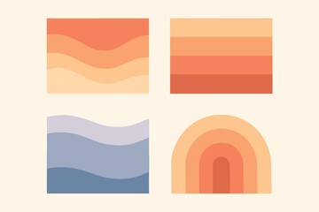 Ombre Abstract Layered Fading Colors Minimal Flat Vector