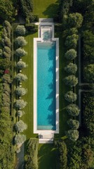 High-angle view of a rectangular pool