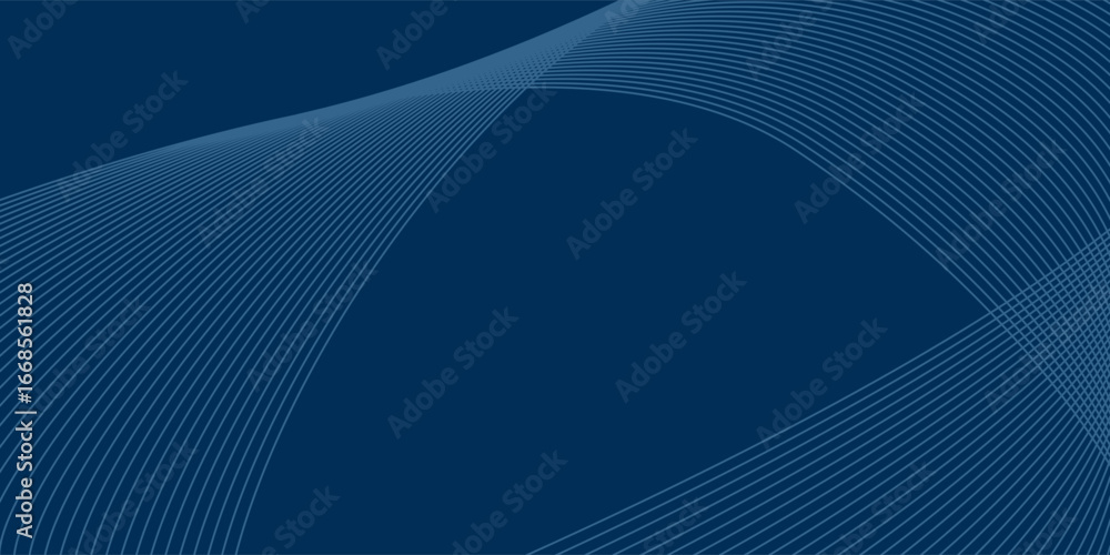 Aufkleber wave line of flowing particles over dark abstract vector background, smooth curvy shape shining dots