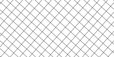 Black metal mesh seamless pattern vector illustration. Metal grid pattern. Silhouette Steel wire Chain link Fence Pattern. Grid, mesh, lattice background with rhombus, diamond shapes
